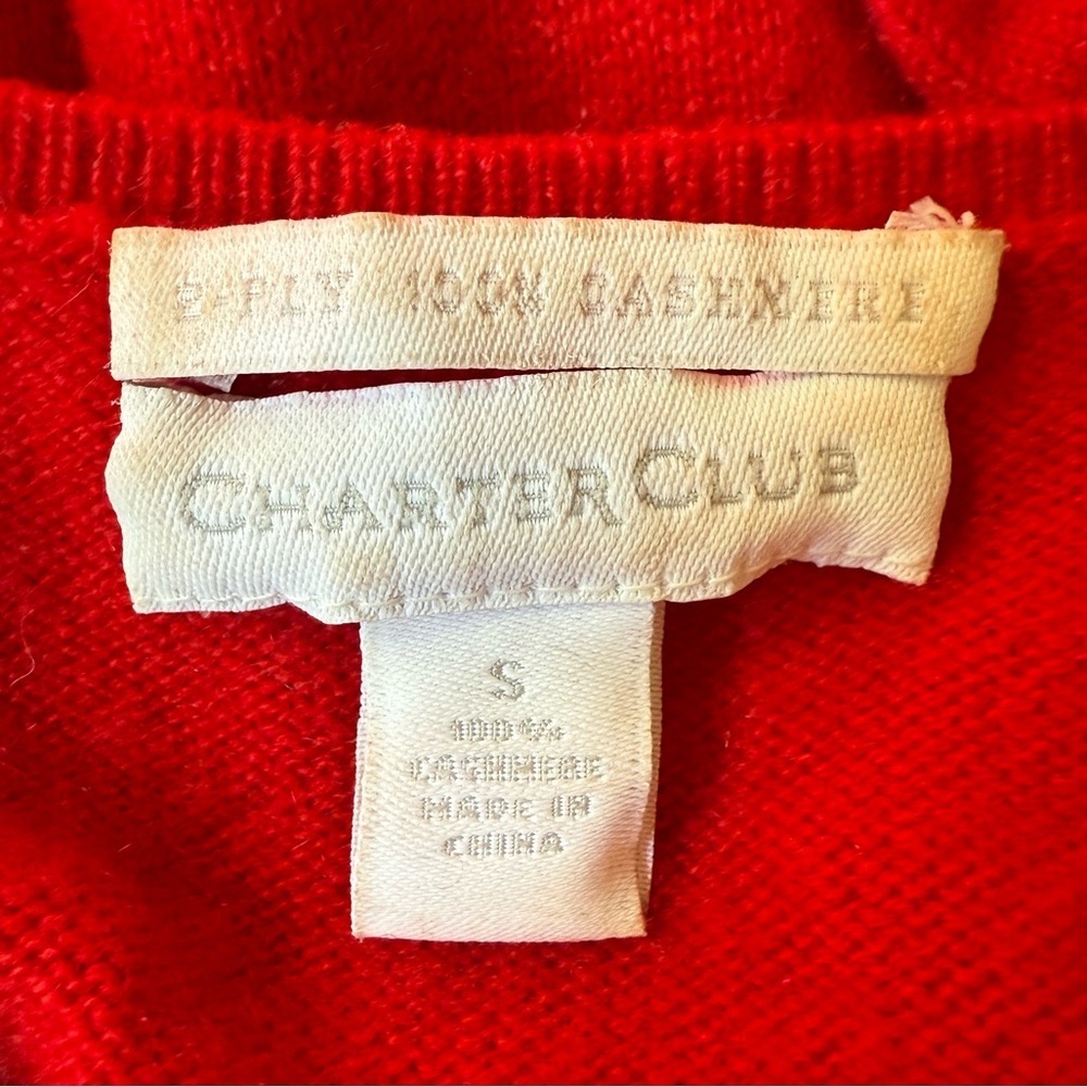 CHARTER CLUB 100% Cashmere Preppy Business Casual Lightweight Pullover Sweater S - Picture 8 of 8